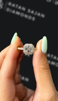 1 carat Asscher cut natural diamond engagement ring by Ratan Sajan Diamonds Dubai