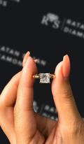 1.5 carat princess cut natural diamond engagement ring by Ratan Sajan Diamonds Dubai