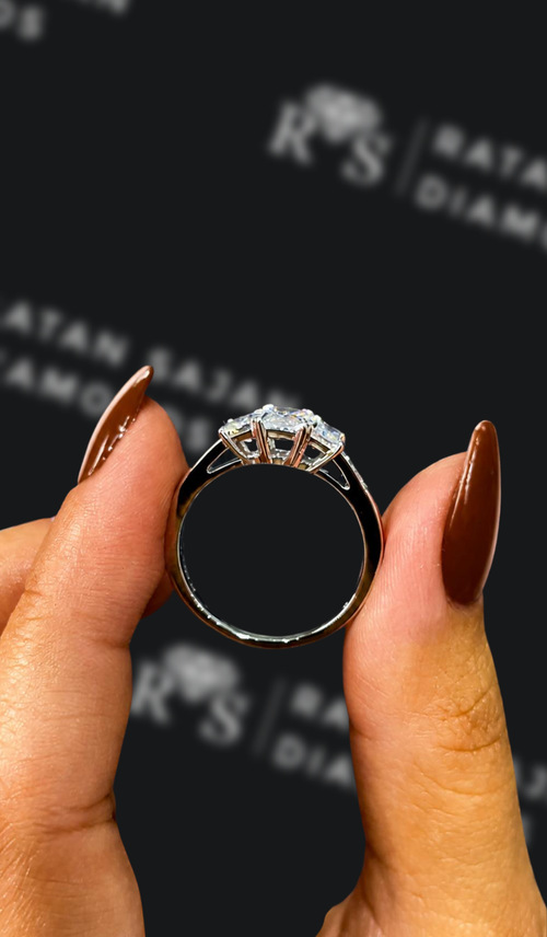 0.5 carat radiant cut natural diamond engagement ring by Ratan Sajan Diamonds Dubai