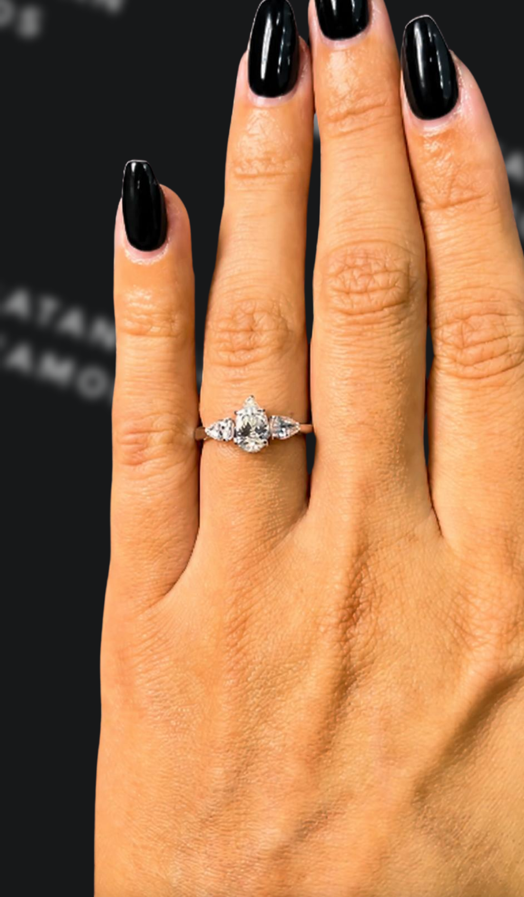 0.5 carat pear shaped natural diamond engagement ring by Ratan Sajan Diamonds Dubai