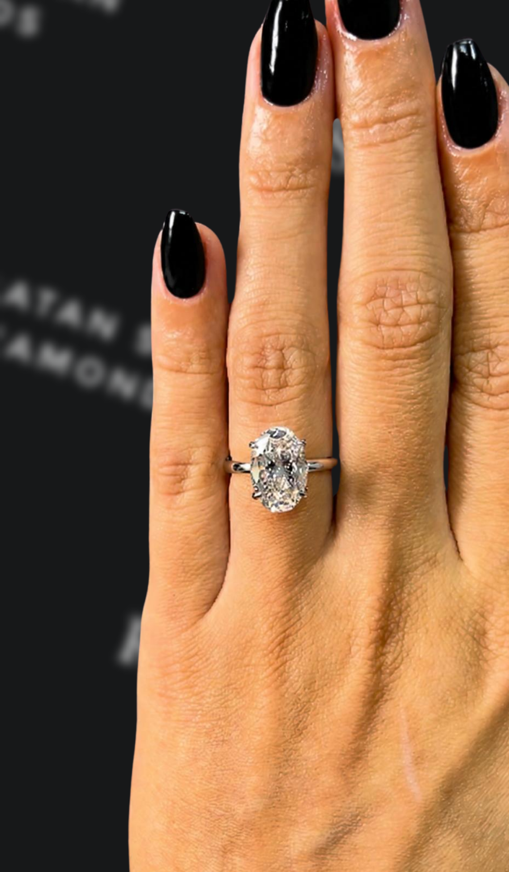 3 carat oval natural diamond engagement ring by Ratan Sajan Diamonds Dubai