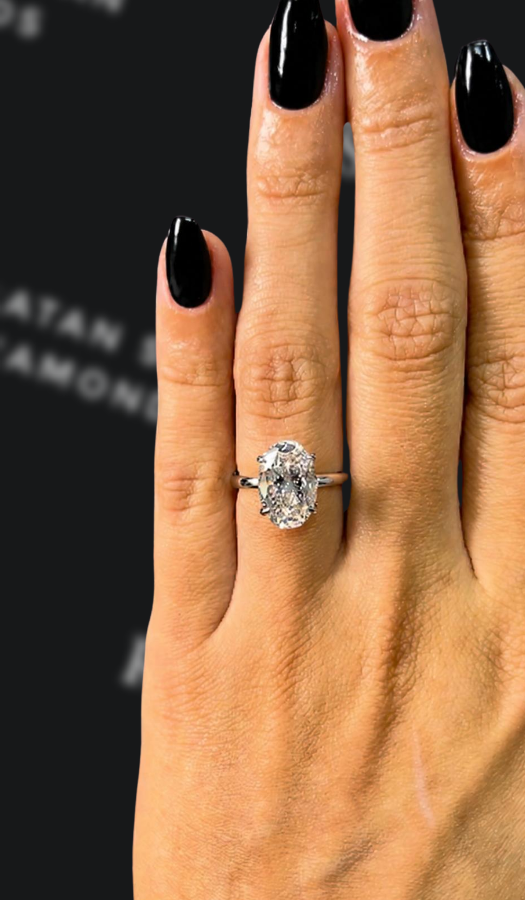 3 carat oval natural diamond engagement ring by Ratan Sajan Diamonds Dubai