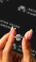 1.5 carat emerald cut natural diamond engagement ring by Ratan Sajan Diamonds Dubai