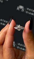 0.5 carat pear shaped natural diamond engagement ring by Ratan Sajan Diamonds Dubai
