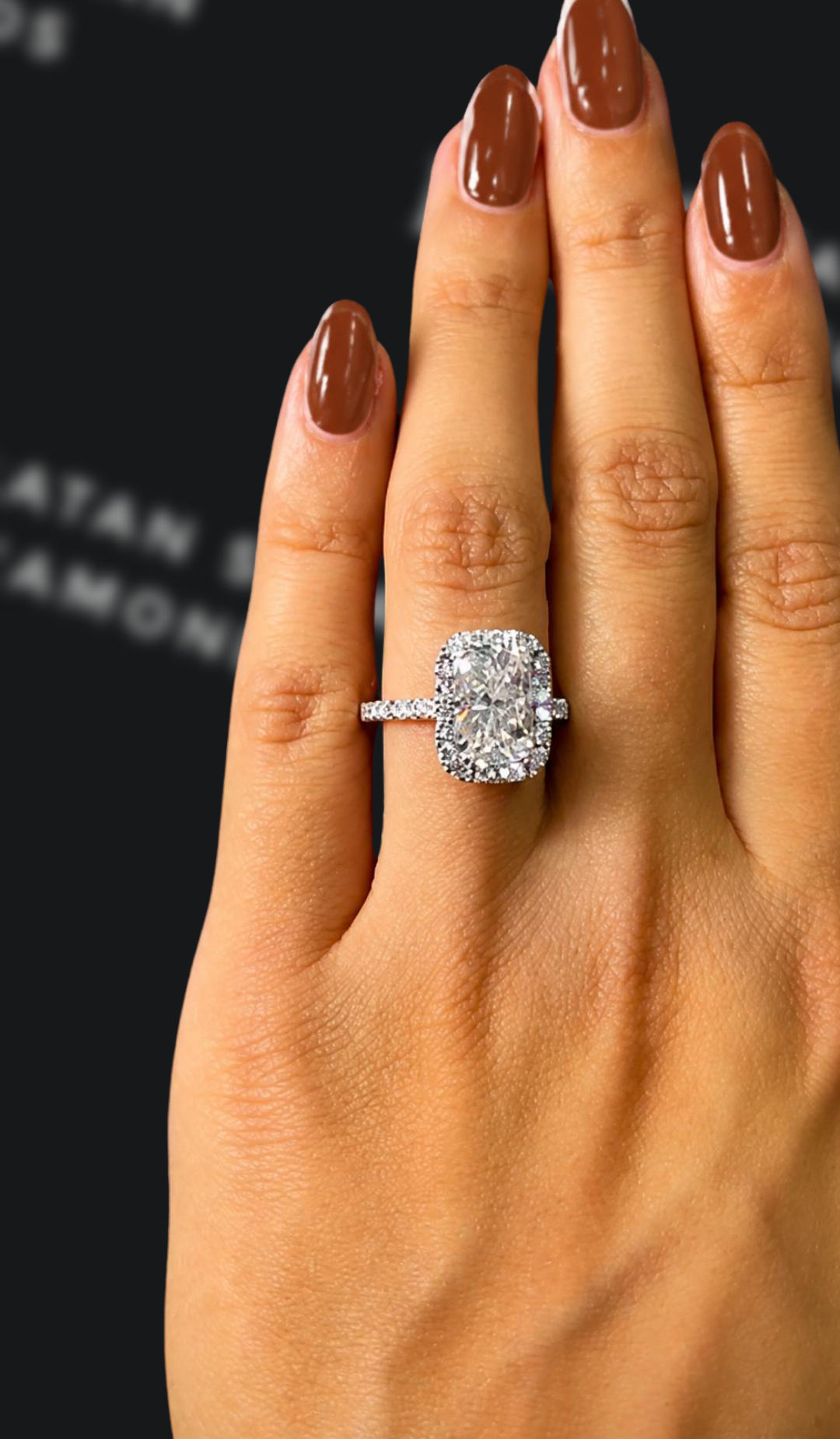 3 carat radiant cut natural diamond engagement ring by Ratan Sajan Diamonds Dubai