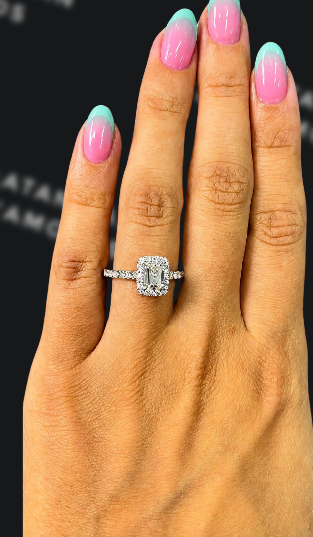 1 carat emerald cut natural diamond engagement ring by Ratan Sajan Diamonds Dubai
