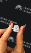 3 carat radiant cut natural diamond engagement ring by Ratan Sajan Diamonds Dubai
