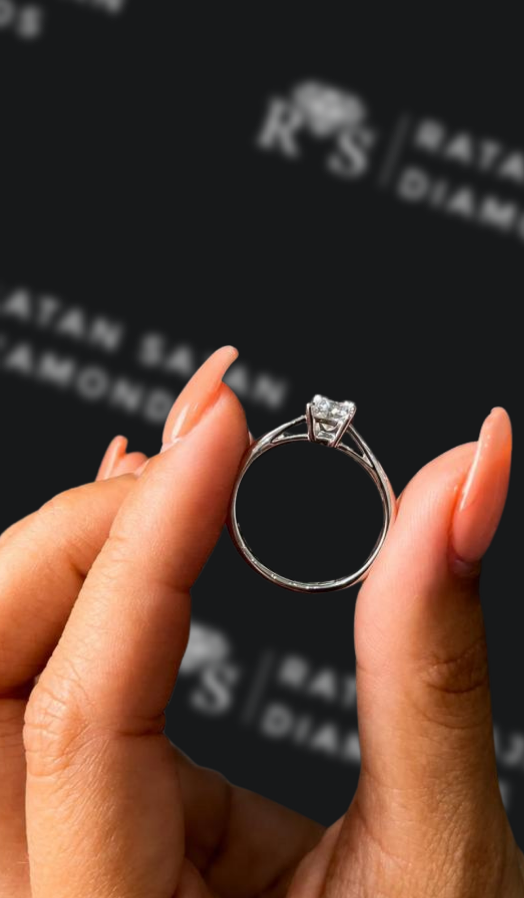 0.5 carat princess cut natural diamond engagement ring by Ratan Sajan Diamonds Dubai