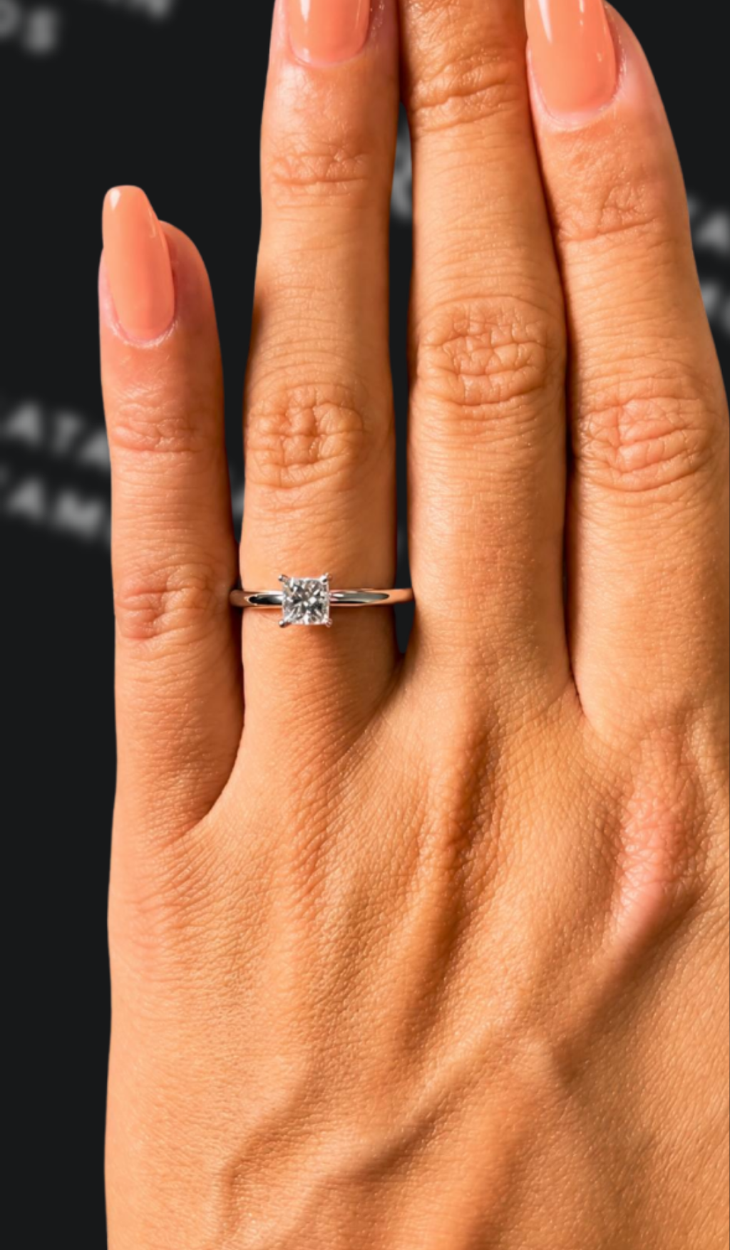 0.5 carat princess cut natural diamond engagement ring by Ratan Sajan Diamonds Dubai