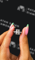 2 carat emerald cut natural diamond engagement ring by Ratan Sajan Diamonds Dubai