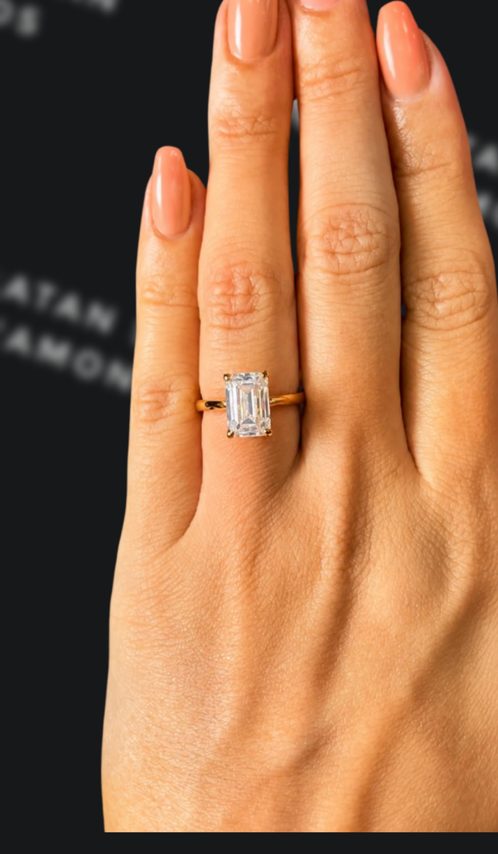 2.5 carat emerald cut natural diamond engagement ring by Ratan Sajan Diamonds Dubai