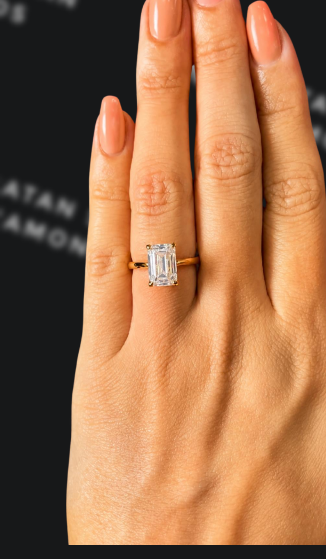 2.5 carat emerald cut natural diamond engagement ring by Ratan Sajan Diamonds Dubai