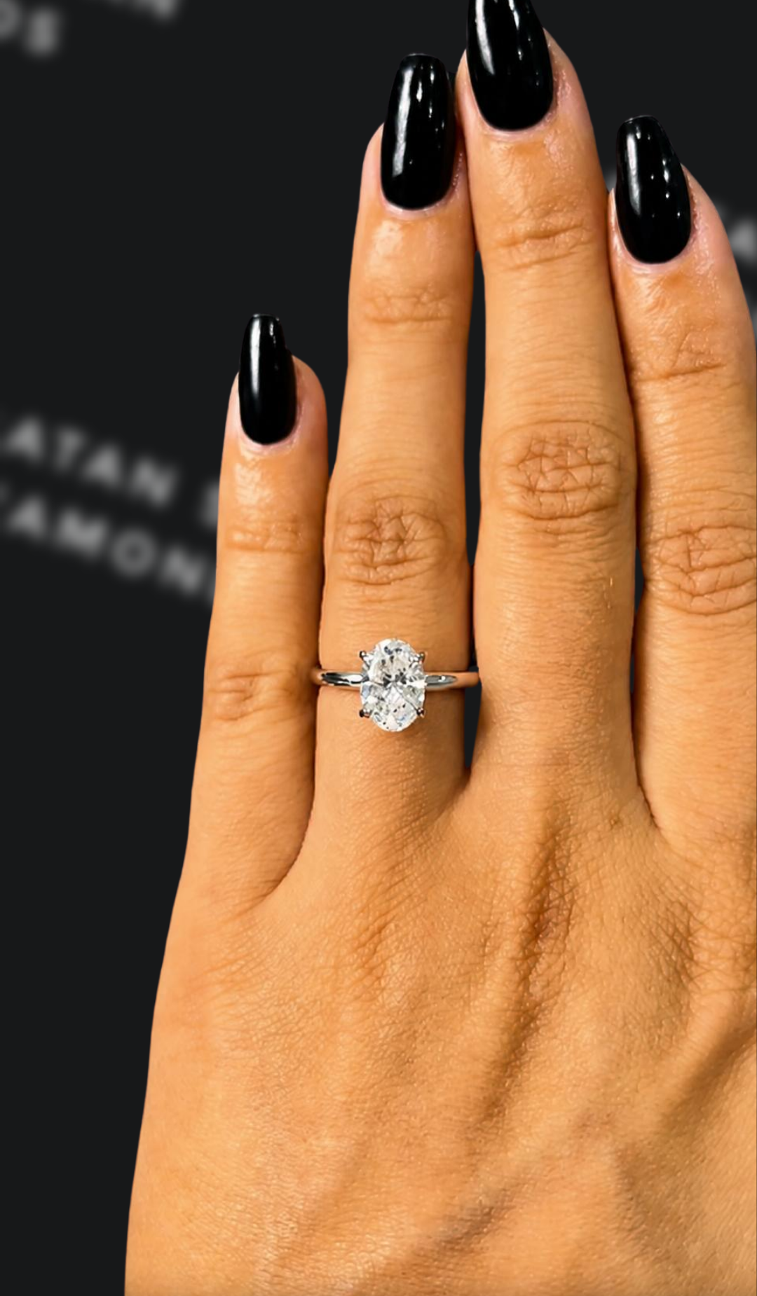 1.5 carat oval natural diamond engagement ring by Ratan Sajan Diamonds Dubai
