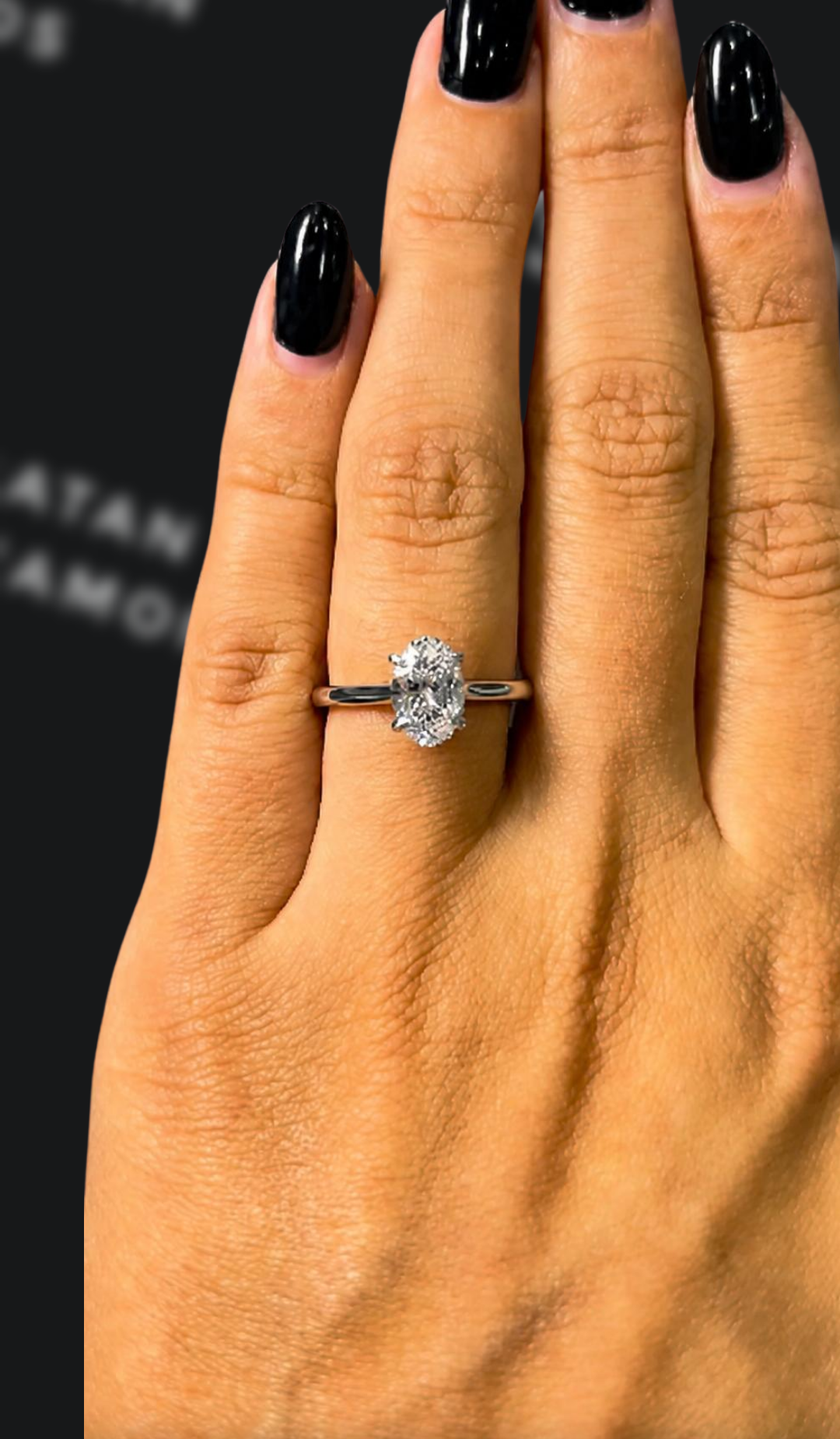 1 carat oval natural diamond engagement ring by Ratan Sajan Diamonds Dubai