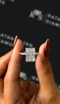 3 carat radiant cut natural diamond engagement ring by Ratan Sajan Diamonds Dubai