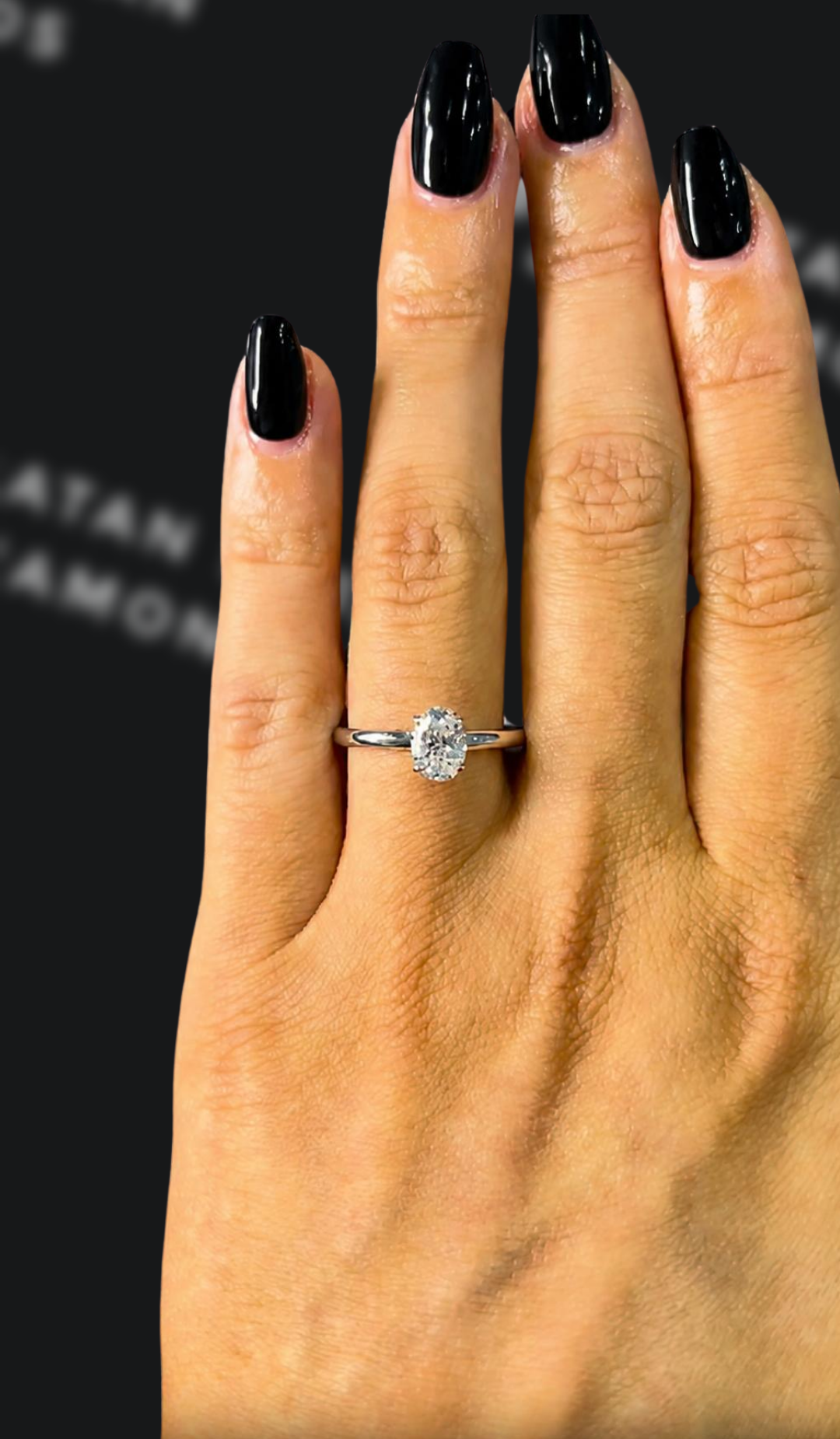 0.5 carat oval natural diamond engagement ring by Ratan Sajan Diamonds Dubai