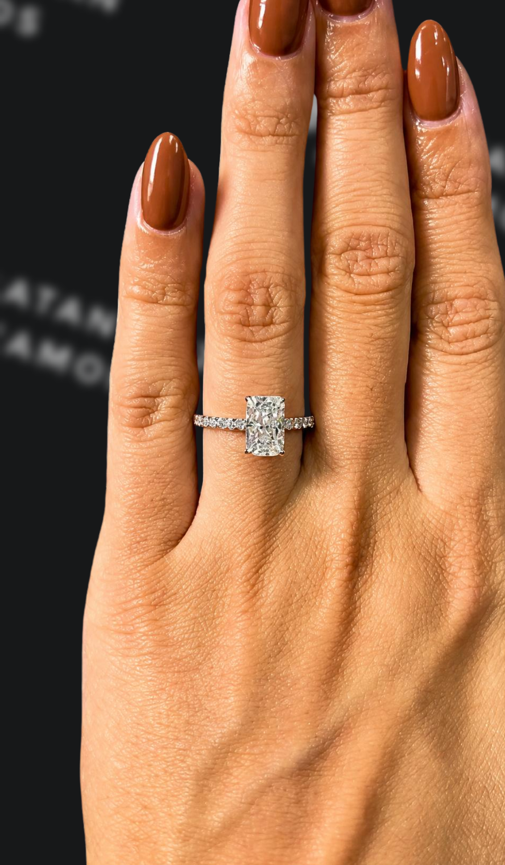 1.5 carat radiant cut natural diamond engagement ring by Ratan Sajan Diamonds Dubai