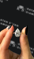 3 carat pear shaped natural diamond engagement ring by Ratan Sajan Diamonds Dubai