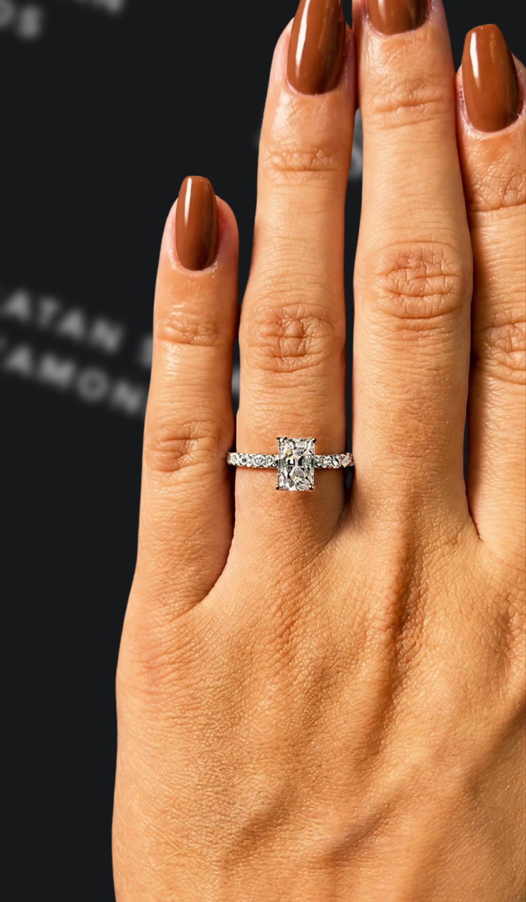 1 carat radiant cut natural diamond engagement ring by Ratan Sajan Diamonds Dubai