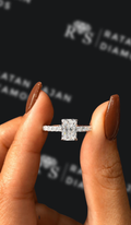 1 carat radiant cut natural diamond engagement ring by Ratan Sajan Diamonds Dubai