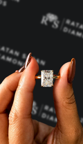 4 carat radiant cut natural diamond engagement ring by Ratan Sajan Diamonds Dubai