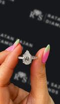 2.5 carat pear shaped natural diamond engagement ring by Ratan Sajan Diamonds Dubai