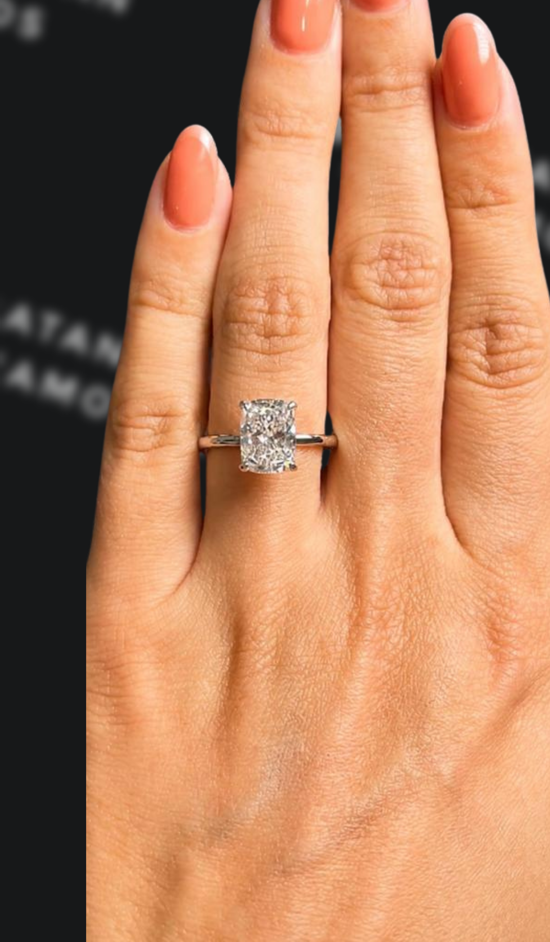 2.5 carat cushion cut natural diamond engagement ring by Ratan Sajan Diamonds Dubai