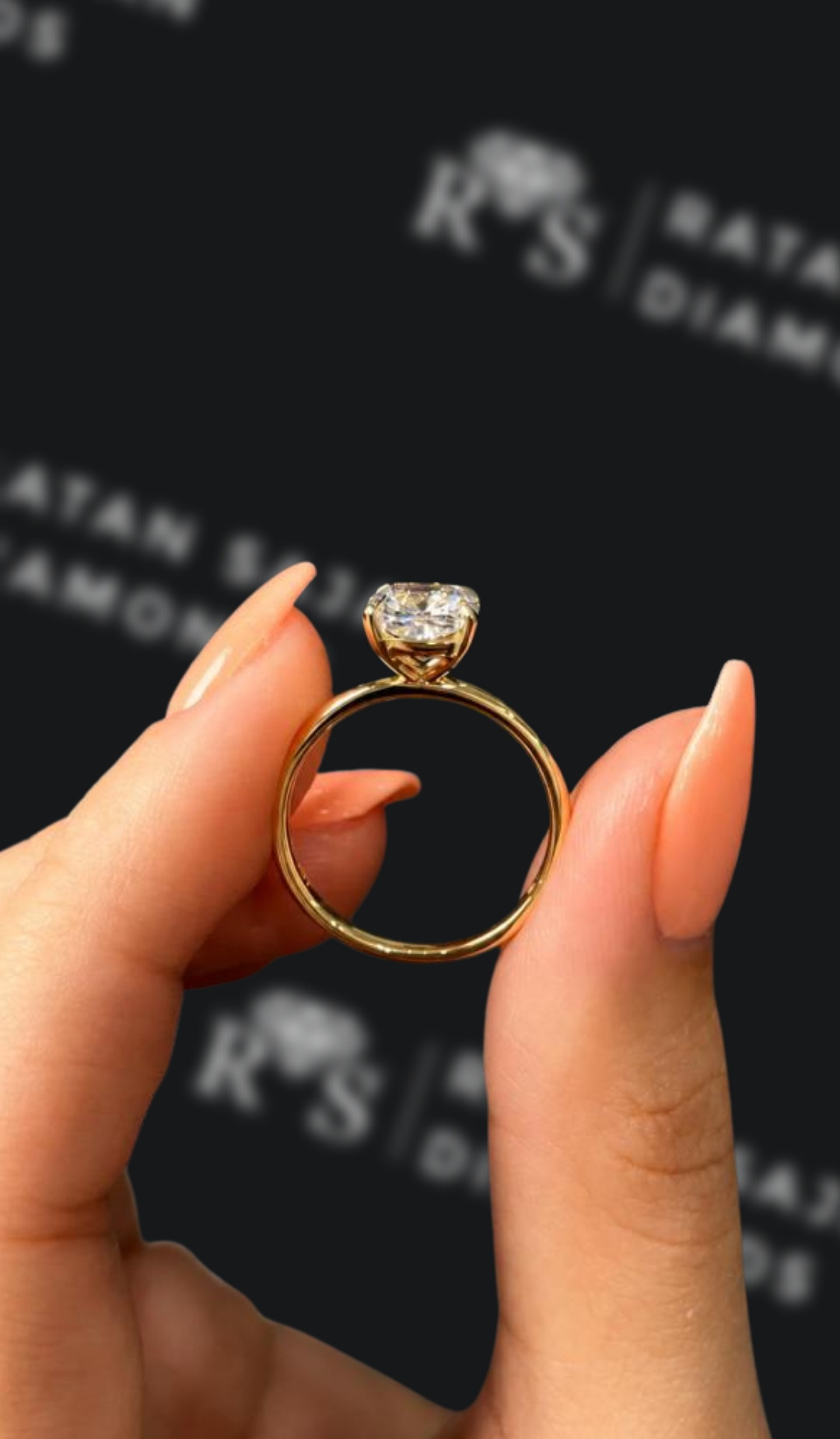 1.5 carat cushion cut natural diamond engagement ring by Ratan Sajan Diamonds Dubai