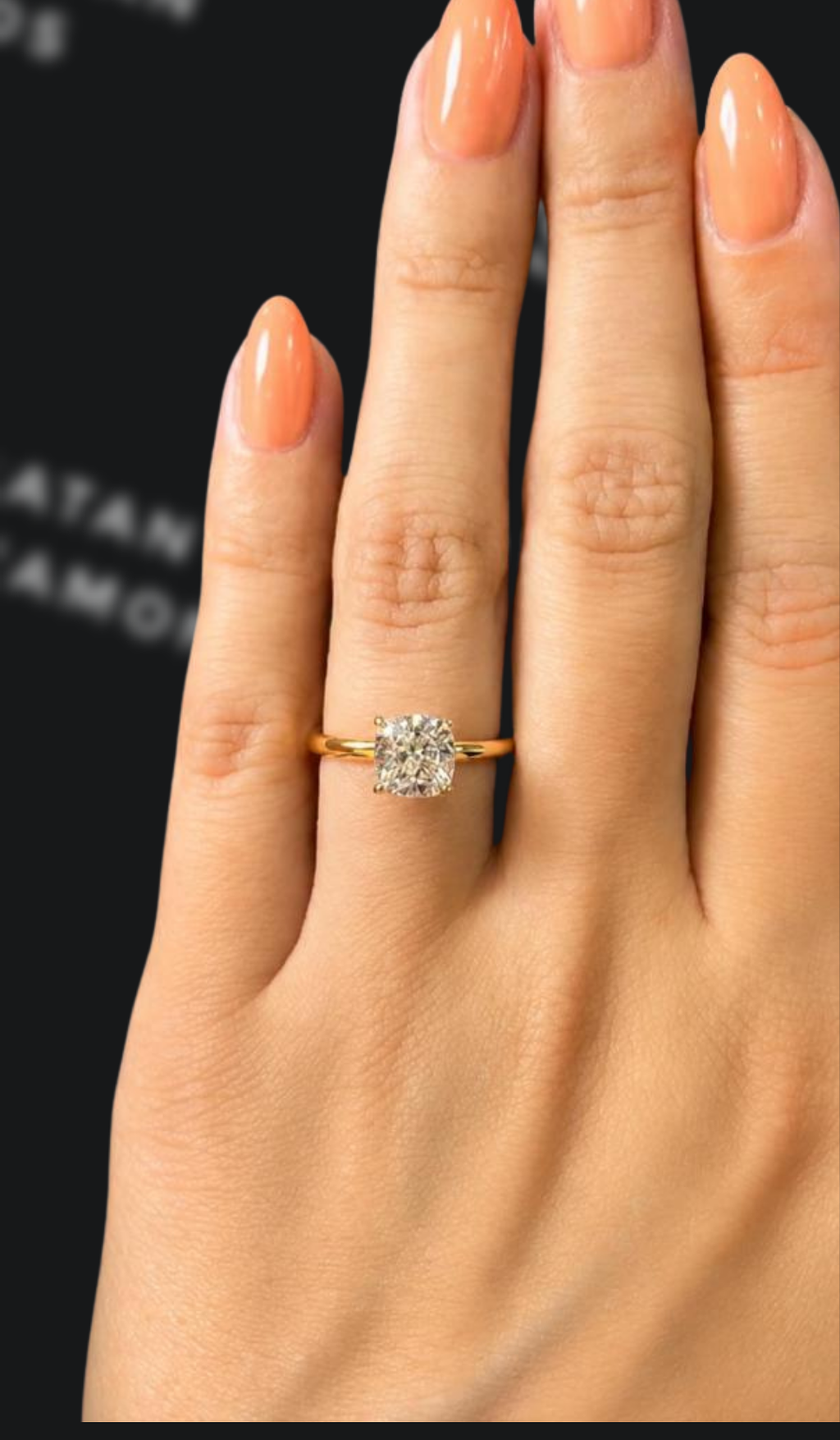 1.5 carat cushion cut natural diamond engagement ring by Ratan Sajan Diamonds Dubai